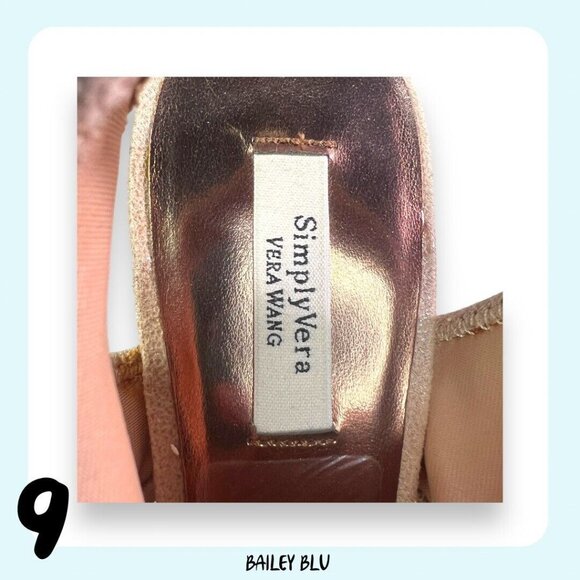 New Vera Wang Beige Slip On Form Fitting Open Toe Stiletto Heels Women’s Size 9 - Picture 9 of 9